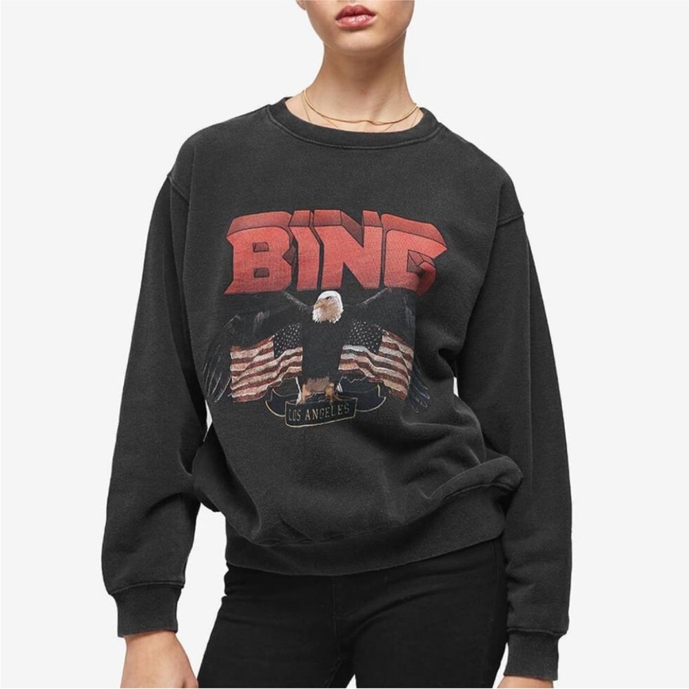 Anine Bing Vintage Bing Sweatshirt - Black, XL